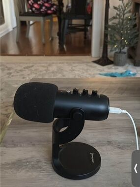 ZeroXposur Black Desktop USB Microphone with Foam Windscreen